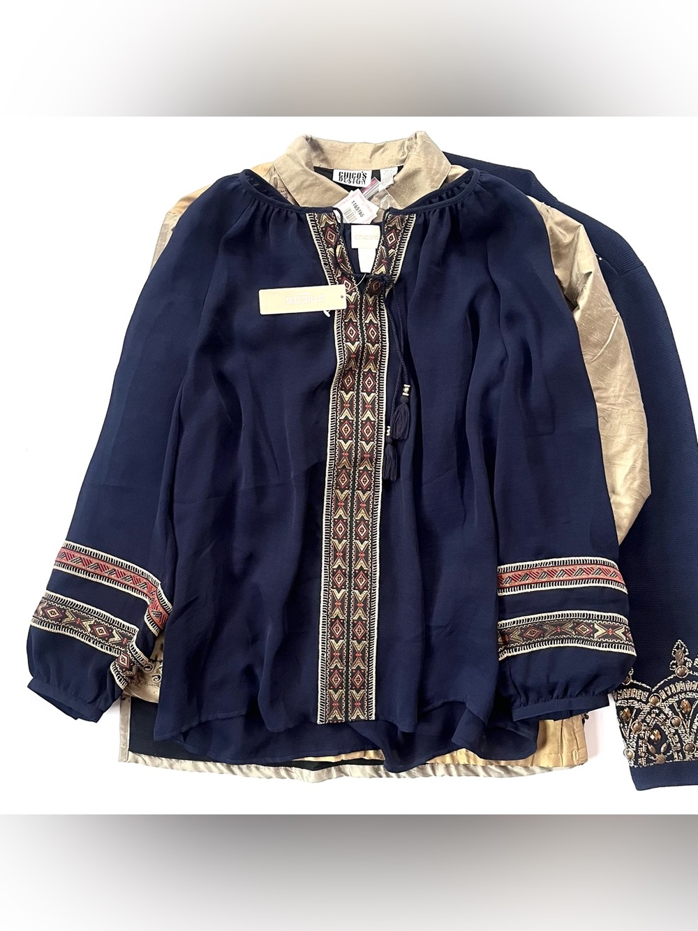 Four (4) New Women’s Chico’s Bundle — Button Up Shirt, Blouse, Jacket & Cardigan - Picture 2 of 15
